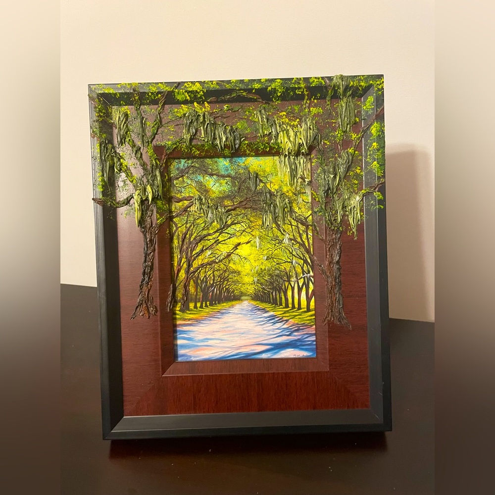 Savannah tree lined walkway painting
